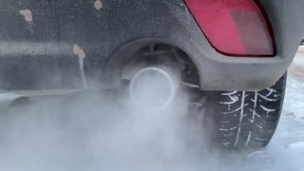 Araba Egzoz Dumanı Bölgeleri Hava Kirliliği — Stok video