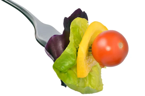 Tenedor con ensalada fresca — Foto de Stock