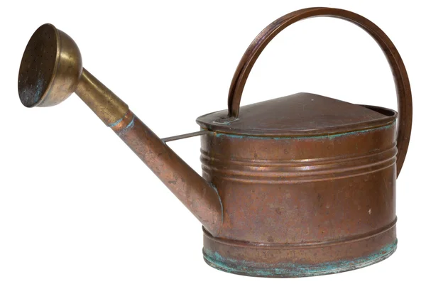 Old copper watering can — Stok fotoğraf