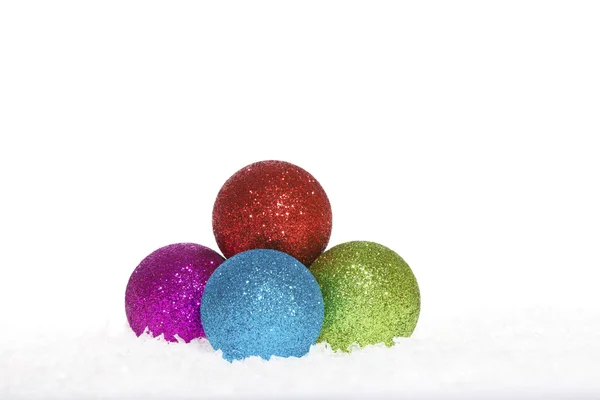 Renkli Noel baubles — Stok fotoğraf