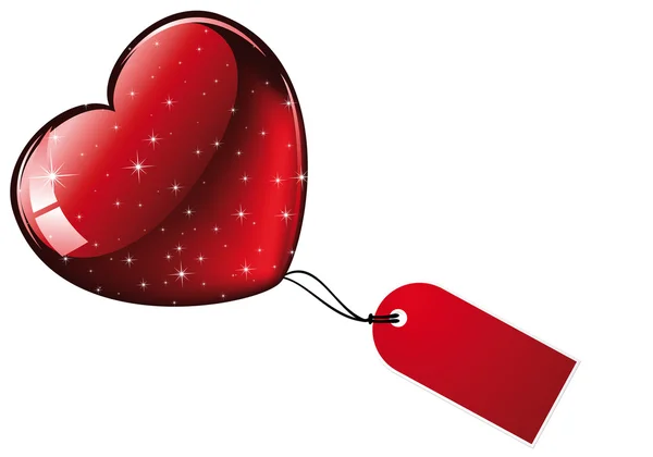 Grande cuore rosso scintillante — Foto Stock