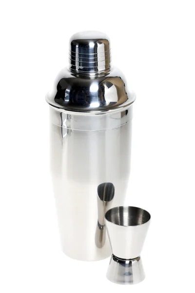 Cocktail shaker with measuring cup — Stock Photo, Image