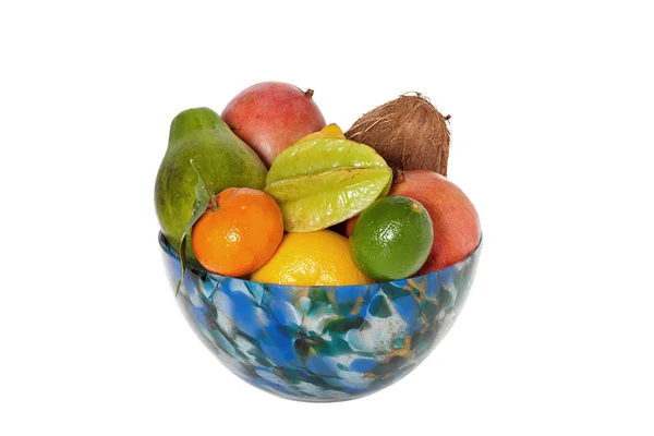 多彩玻璃碗的水果 — 图库照片