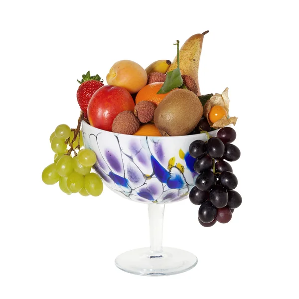 Lang stemmed decoratieve fruitschaal — Stockfoto