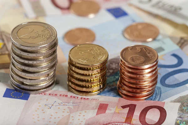 Euro Coins and bills — Stock Photo, Image