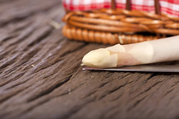 Makroaufnahme von Spargelspitzen — Stockfoto