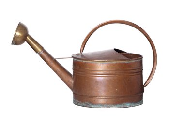 Old copper watering can