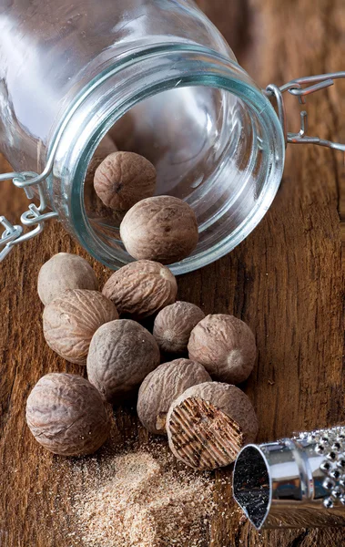 Some nutmeg in a glass — Stock Photo, Image