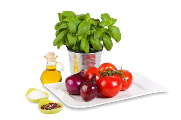 Ingredients Tomato Salad — Stock Photo, Image