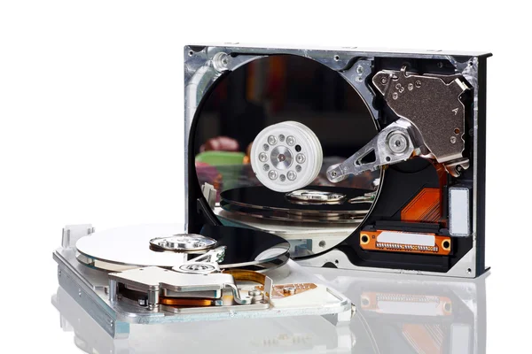 두 개의 열린된 하드 디스크 드라이브의 그림 — 스톡 사진