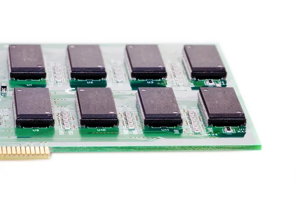 Digital circuit bord met microchips — Stockfoto