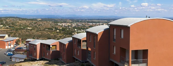 View of a valley from a hill with Holiday Homes — Stock Photo, Image