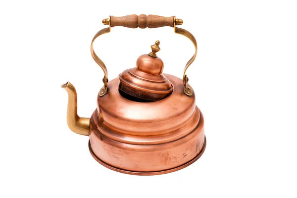 Copper tea pot isolated on white Background — Stock Photo, Image