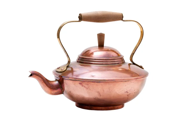 Copper tea pot isolated on white Background — Stock Photo, Image