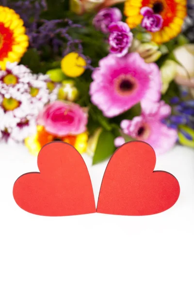 Saludos de amor con corazones — Foto de Stock