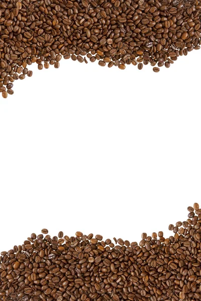 Geröstete Kaffeebohnen oben und unten — Stockfoto