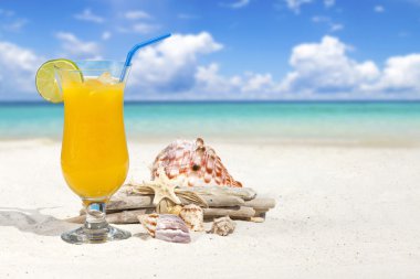 Tropical Cocktail on the Beach clipart