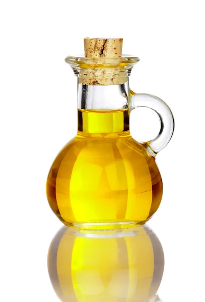 Little Bottle of Olive Oil with real reflection — Stok Foto