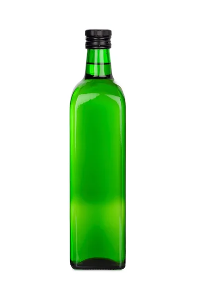 Grüne Glasflasche mit Rapsöl — Stockfoto