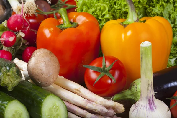 Hintergrund aus frischem Gemüse — Stockfoto