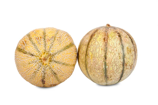 Two whole Galia Charentais Melons — Stock Photo, Image
