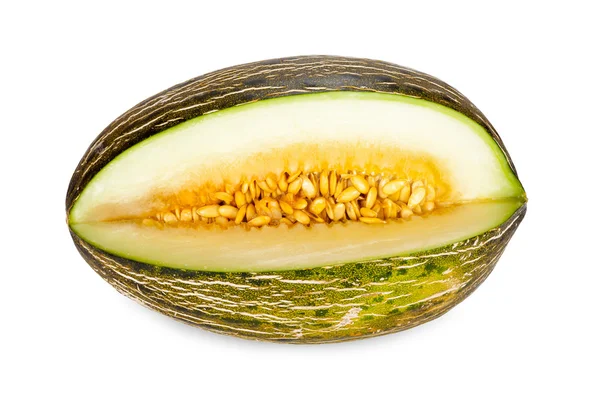 Seluruh Piel de Sapo melon diiris — Stok Foto