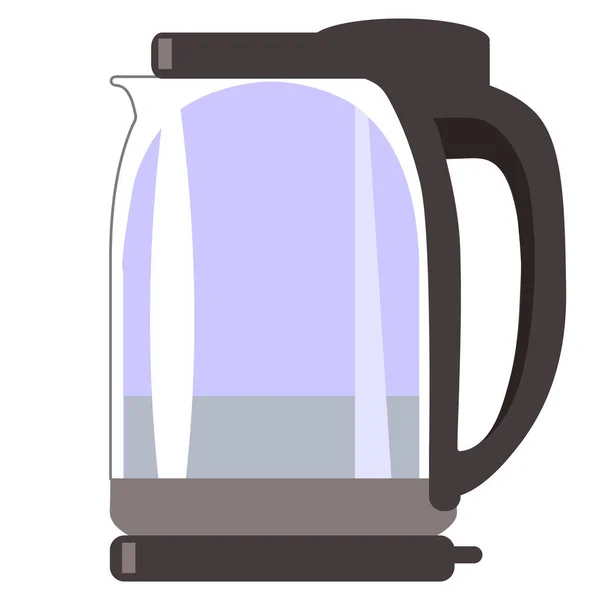 Современный Стеклянный Электрический Чайник Кипящей Воды Красный Чайник Кипящей Водой — стоковый вектор