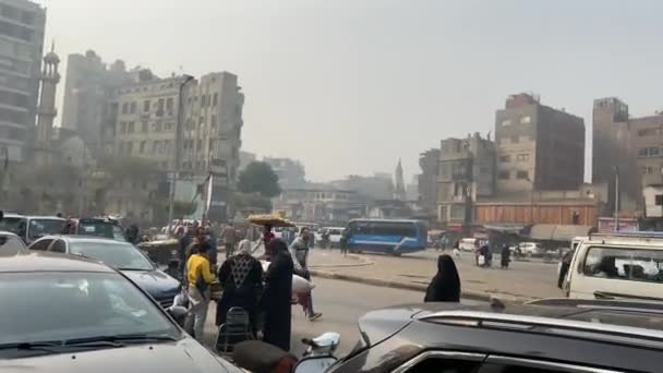 Vita Strada Intorno Quartiere Islamico Famoso Mercato Khan Khalili Cairo — Video Stock