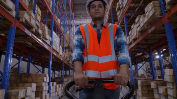 Business Concept Resolution Employees Moving Goods Warehouse — Stock Video