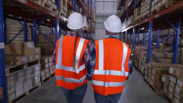 Business Concept Resolution Employees Working Together Warehouse — Stock Video