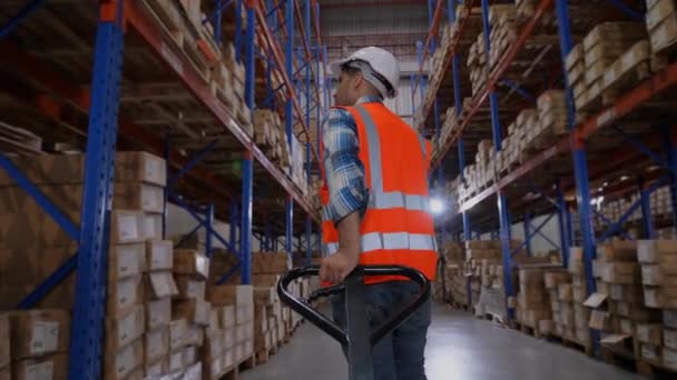 Concept Entreprise Résolution Les Employés Déplacent Des Marchandises Dans Entrepôt — Video