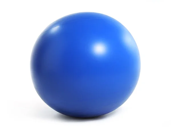 Bola de exercício azul isolada — Fotografia de Stock