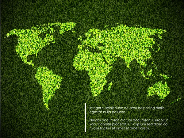 緑の世界地図の生態学的な概念 — ストックベクタ