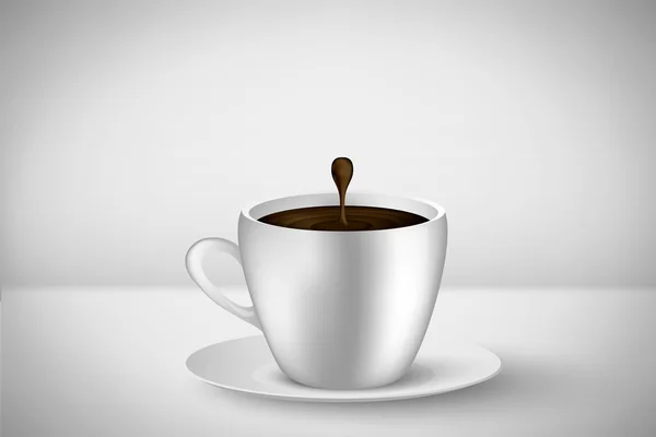 Xícara de café em um fundo branco —  Vetores de Stock