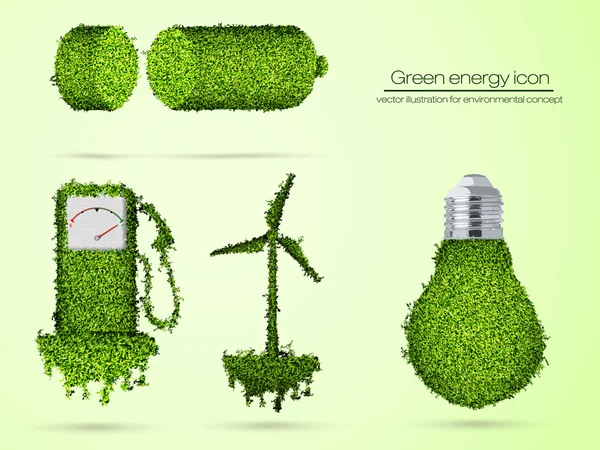 Green energy icon. vector illustration for environmental concept — Stock Vector