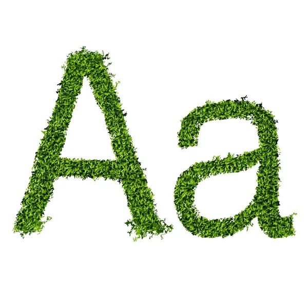 Isolated grass alphabet on white background — Stock Vector