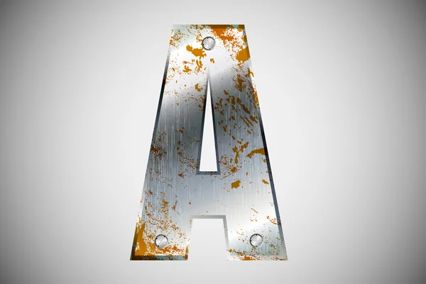 Metall bokstäver i alfabetet — Stock vektor