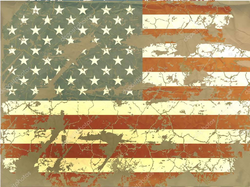 vintage american flag vector