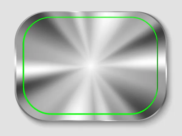 Botón rectangular de metal — Vector de stock