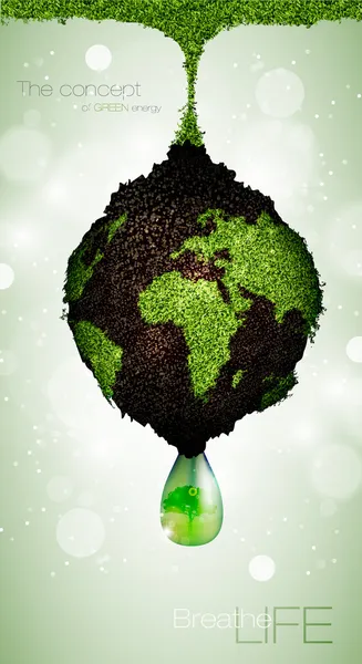 Il concetto di energia pulita sul pianeta — Vettoriale Stock