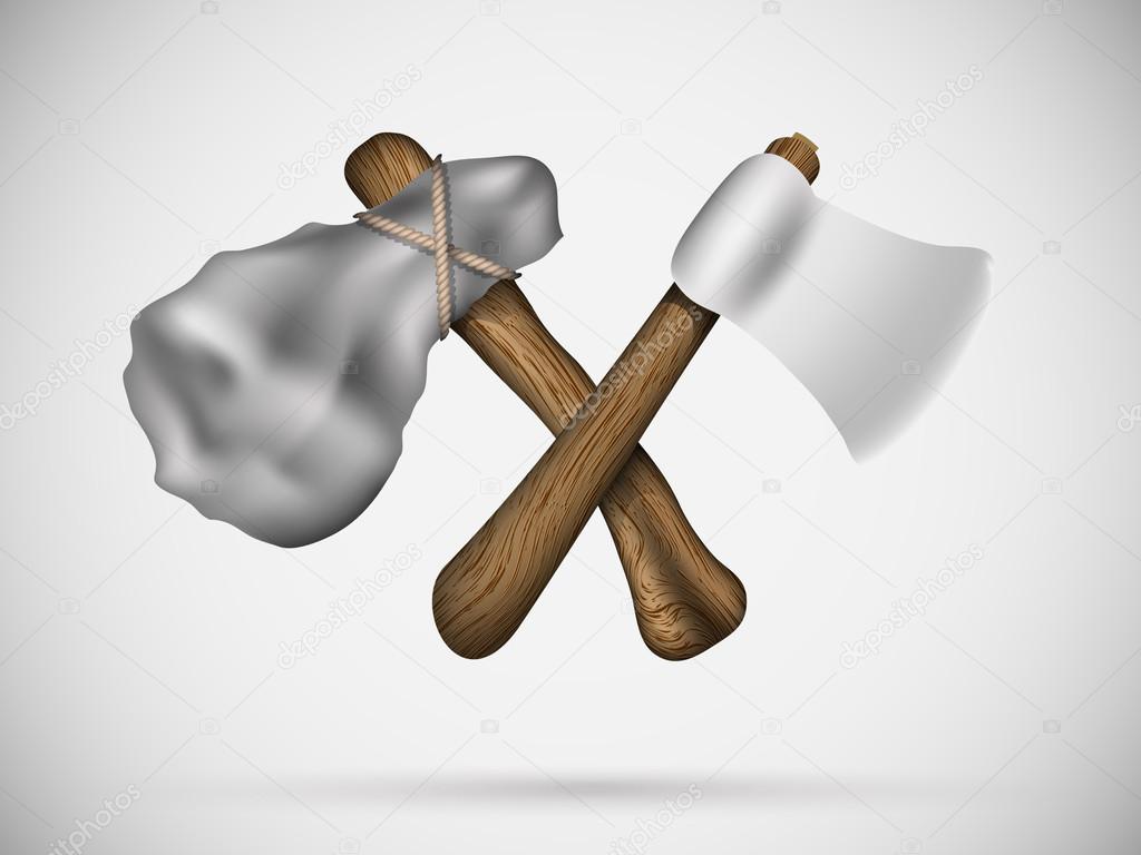 Two axes in a cross