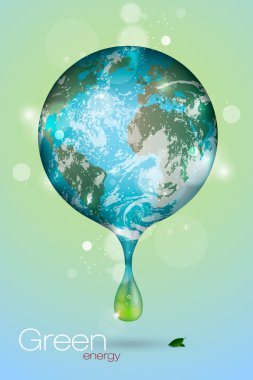 The concept of clean energy on the planet clipart