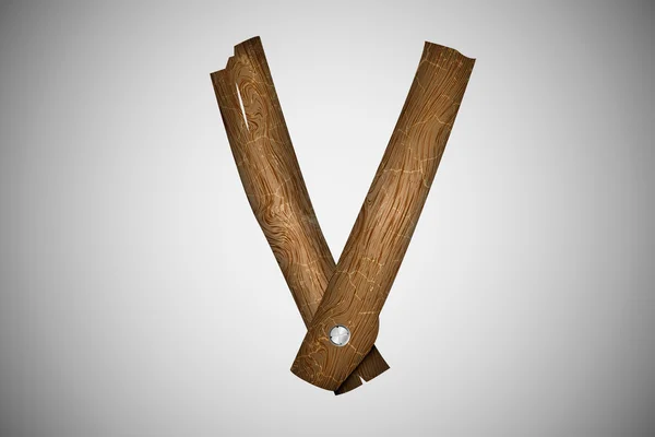 Alfabeto de madera - letra sobre fondo blanco — Archivo Imágenes Vectoriales