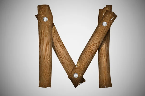 Alphabet en bois - lettre sur fond blanc — Image vectorielle