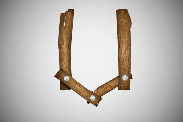 木製アルファベット - 白い背景の上の手紙 — ストックベクタ