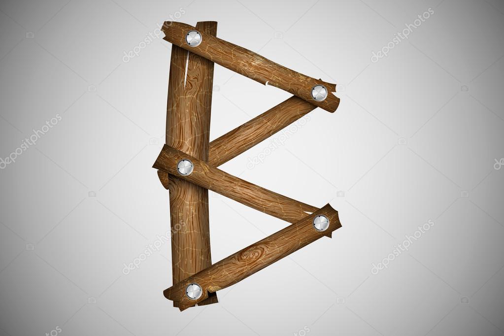 Wooden alphabet - letter on white background Stock Vector Image by