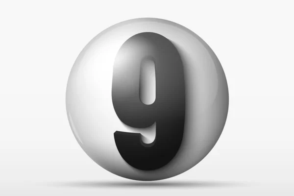 3D ball with the number — Stock Vector