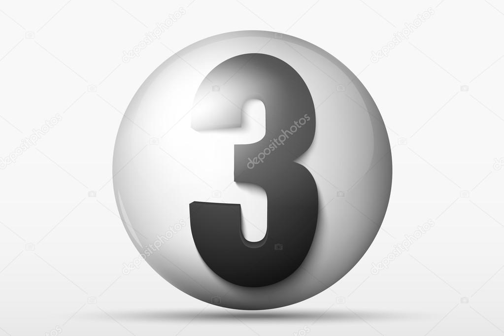 3D ball with the number