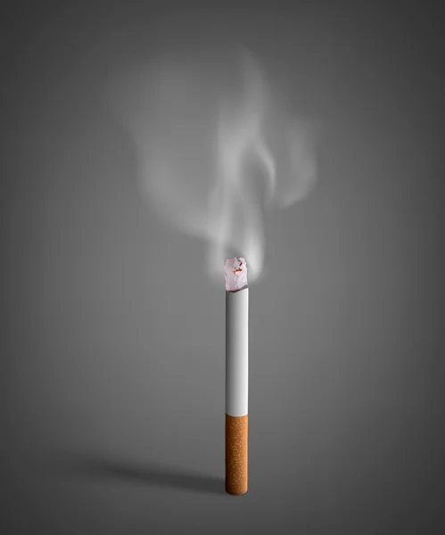 Smoldering cigarette with a smoke — Stock Vector