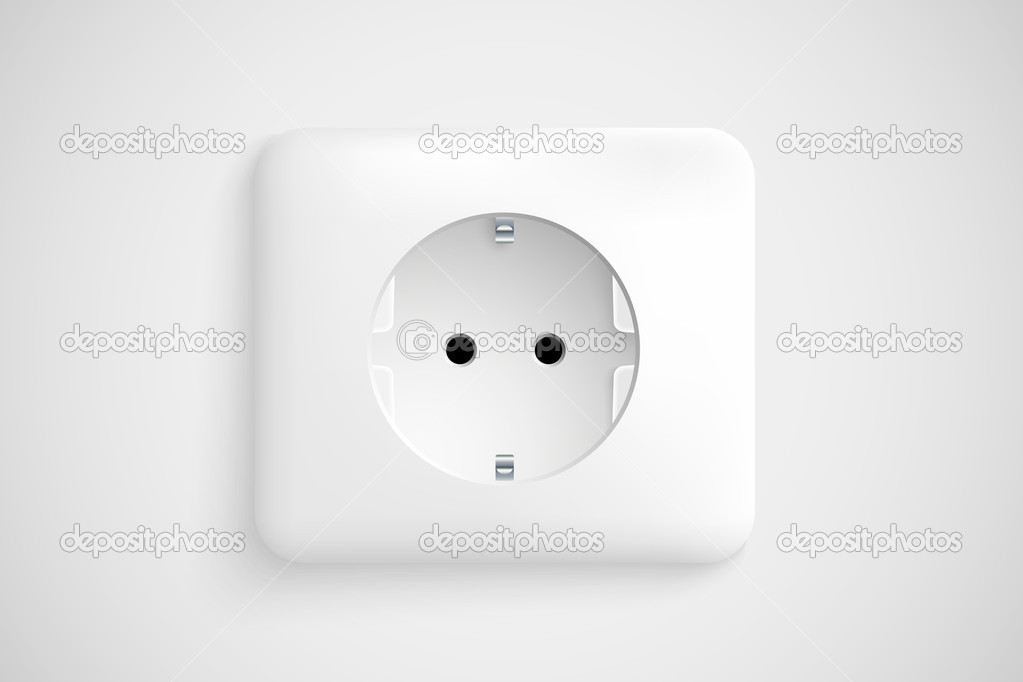 White socket with ground